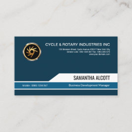 Tarjeta De Visita Encargado azul moderno creativo simple del