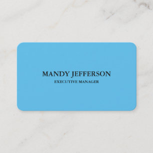 Tarjeta De Visita Encargado azul simple elegante moderno de moda
