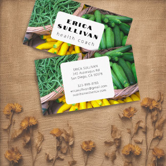 Tarjeta De Visita Encargado de la Salud Nutricionista Chef Zucchini 