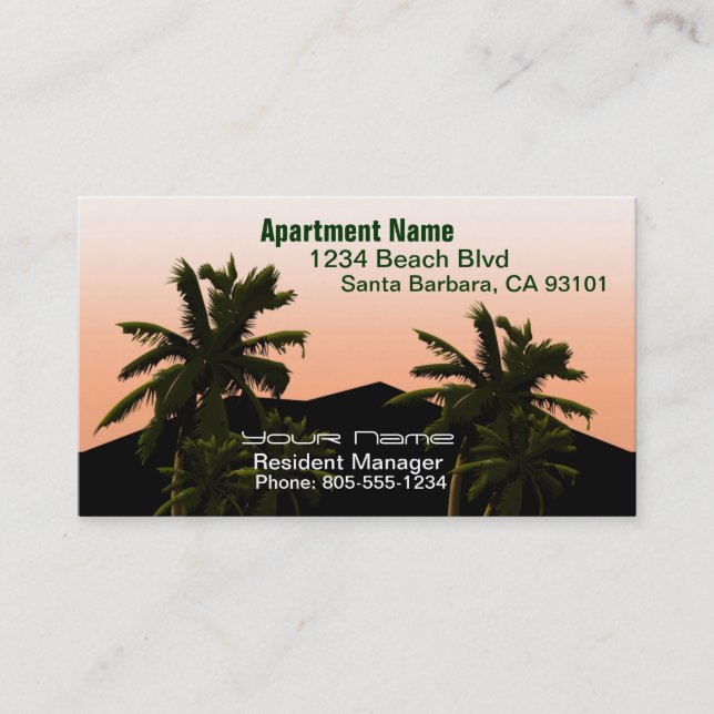 Tarjeta De Visita Encargado del apartamento (Anverso)