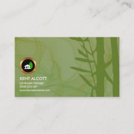 Tarjeta De Visita Encargado verde ahumado simple del paisaje del