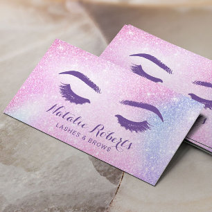Tarjeta De Visita Encendido Artista De Maquillaje Eyelash Ombre Rosa