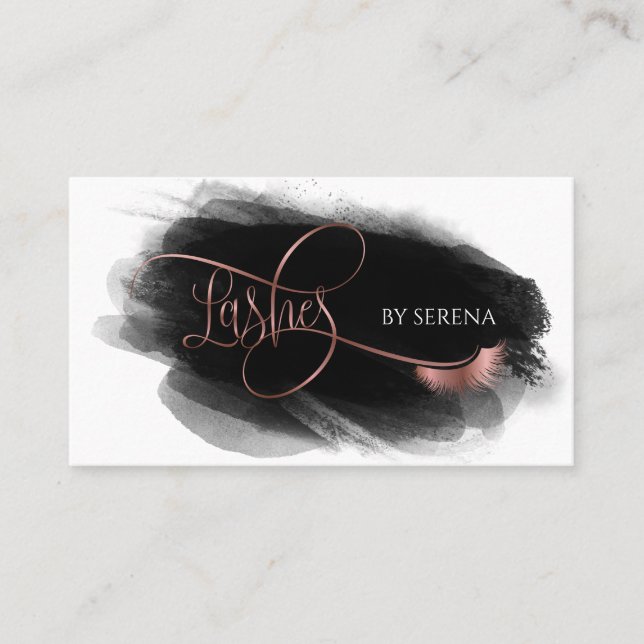 Tarjeta De Visita Encendido Belleza Maquillaje Chica Extensión De La (Anverso)