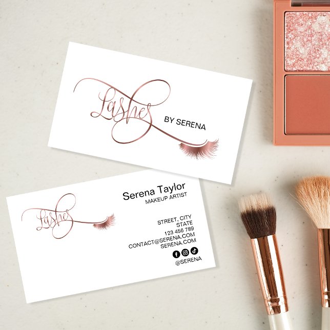 Tarjeta De Visita Encendido Belleza Maquillaje Chica Extensión De La (Subido por el creador)