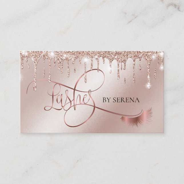 Tarjeta De Visita Encendido Belleza Maquillaje Chica Extensión De La (Anverso)