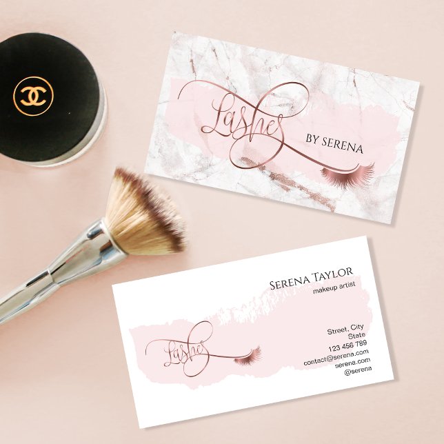 Tarjeta De Visita Encendido Belleza Maquillaje Chica Lash Extensión  (Subido por el creador)