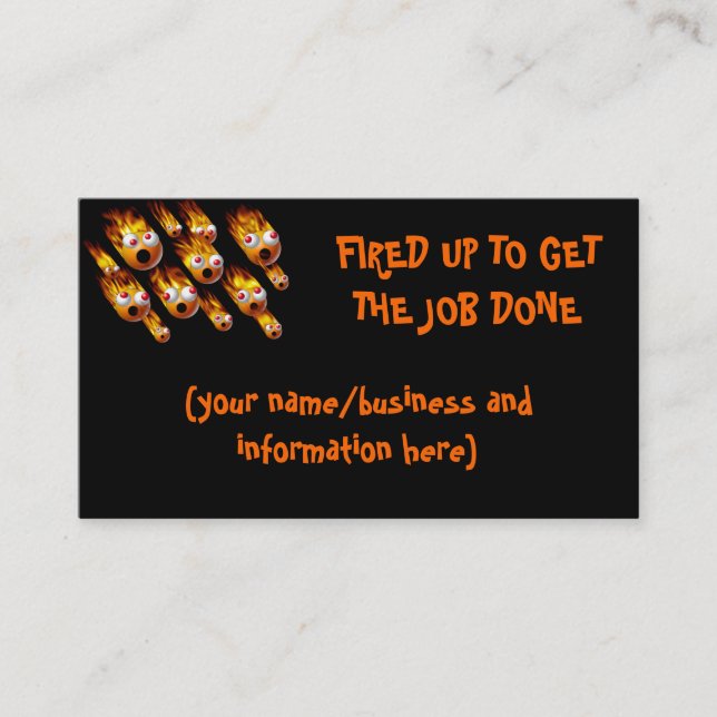 TARJETA DE VISITA ENCENDIDO HASTA CONSIGA EL TRABAJO HECHO (Anverso)