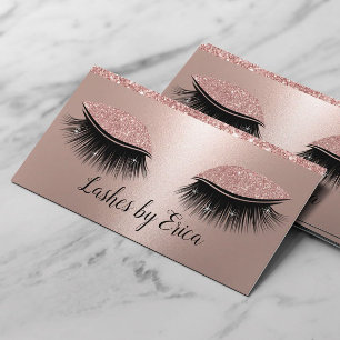 Tarjeta De Visita Encendidos Eyelash Ojo Maquillaje Artista Rosa Sal