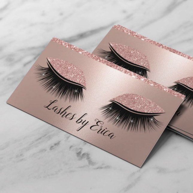 Tarjeta De Visita Encendidos Eyelash Ojo Maquillaje Artista Rosa Sal (Subido por el creador)