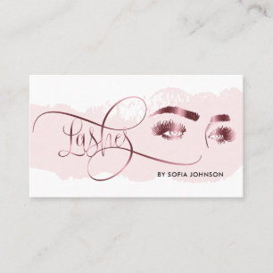 Tarjeta De Visita Encendidos Ojos Maquillaje Rosa de ceja dorada Mic