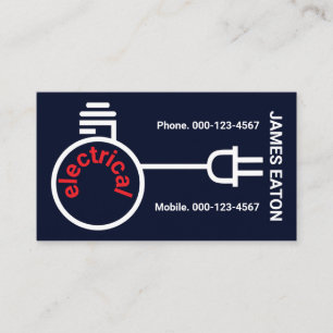 Tarjeta De Visita Enchufe de bombilla cableado eléctrico