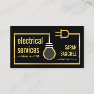 Tarjeta De Visita Enchufe de bombilla retro circuito eléctrico