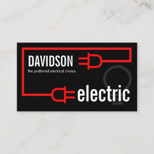 Tarjeta De Visita Enchufe de circuito de bombilla eléctrica retro