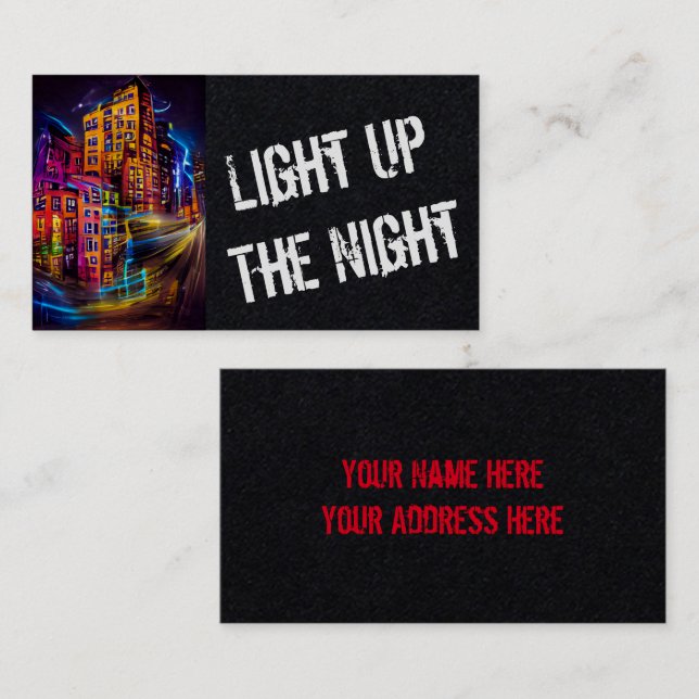 Tarjeta De Visita Enciende La Noche 1 - Vivid Business Card (Anverso / Reverso)