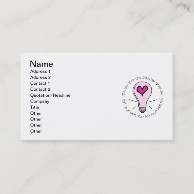 Tarjeta De Visita Encienden mi vida (Anverso)