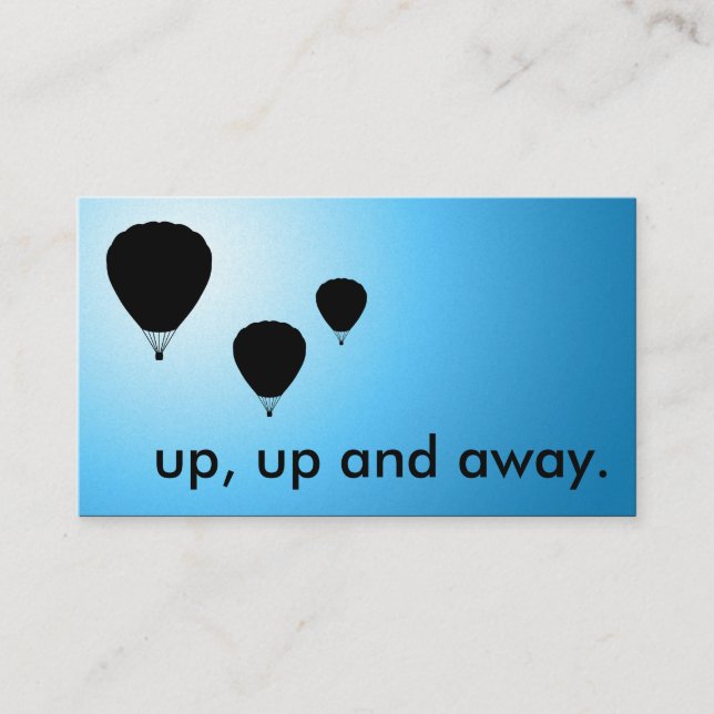 Tarjeta De Visita encima de, encima de y lejos. globos (Anverso)