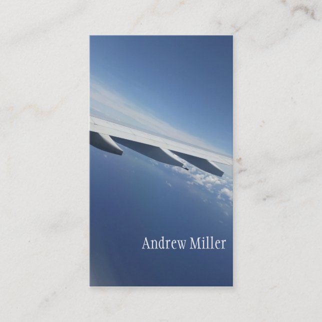 Tarjeta De Visita Encima en del ala del aeroplano de Seat del (Anverso)