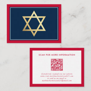 Tarjeta De Visita ENCLOSURE insertar barra logotipo Mitzvah código Q