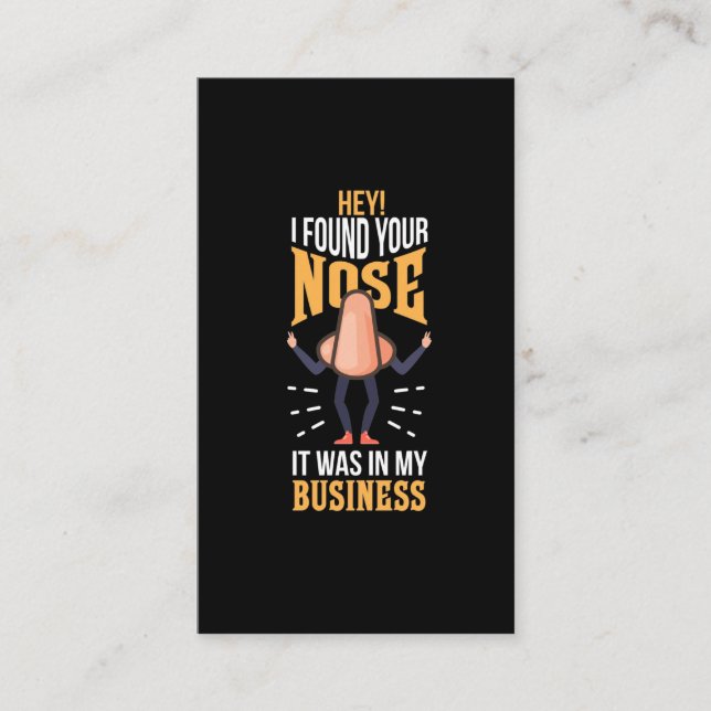 Tarjeta De Visita Encontró Su Nariz Fue En Mis Empleados (Anverso)