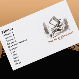 Tarjeta De Visita Encuéntrenme En El País De Las Maravillas (Mad Hat
