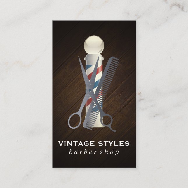Tarjeta De Visita Encuesta de Barbers | Logo de Scissors (Anverso)