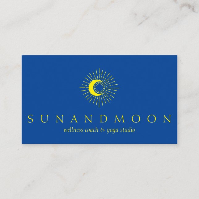 Tarjeta De Visita Energía Amarilla de la Marina Curar Sol Luna Espir (Anverso)