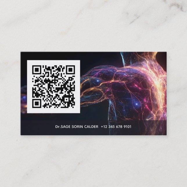 Tarjeta De Visita Energía Aura Corriente Radiante (Anverso)