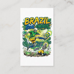 Tarjeta De Visita Energía de Gol de Brasil Esqueleto Delantero Nacio