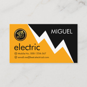 Tarjeta De Visita Energía Eléctrica Potencia Tu Nombre