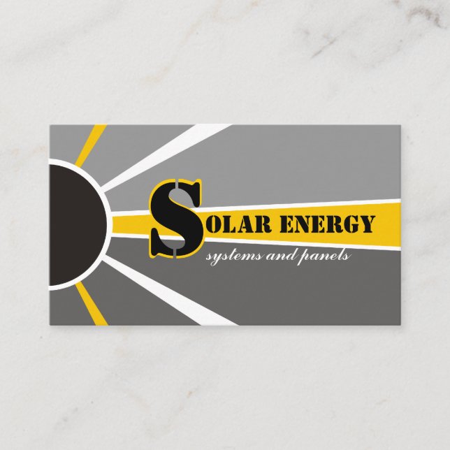 Tarjeta De Visita Energía/Potencia Solar fuentes alternativas (Anverso)