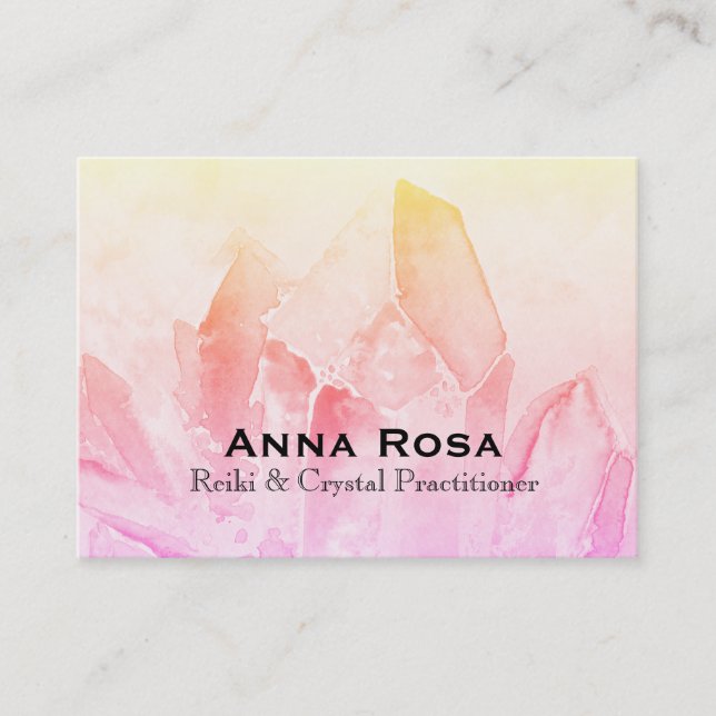 Tarjeta De Visita Energía principal de Reiki de la yoga cristalina (Anverso)