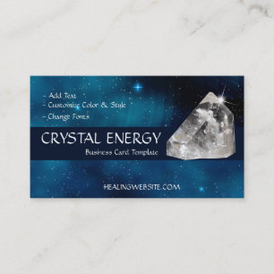 Tarjeta De Visita Energía Quartz de curación de galaxia azul