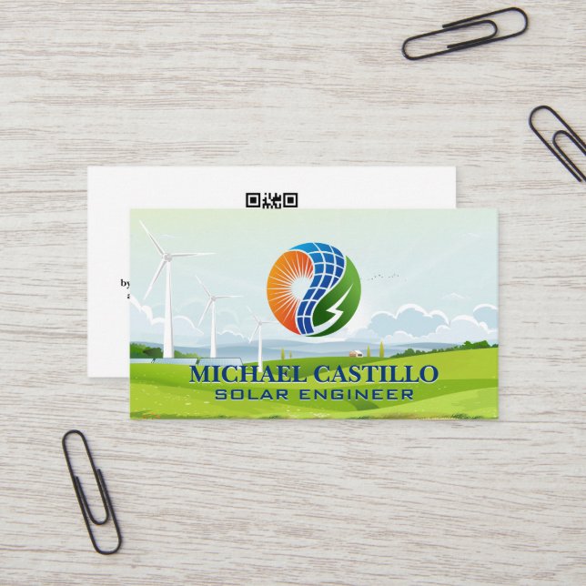 Tarjeta De Visita Energía renovable Solar y Molino Eólico (Anverso/Reverso In Situ)