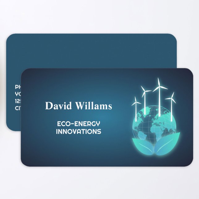 Tarjeta De Visita Energía renovable verde (Renewable Energy Business Cards)