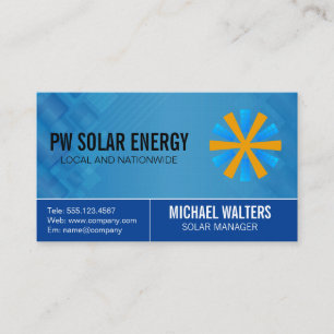 Tarjeta De Visita Energía solar eólica   Empresa de energía