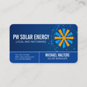 Tarjeta De Visita Energía Solar Eólica Empresa de Energía Eléctric