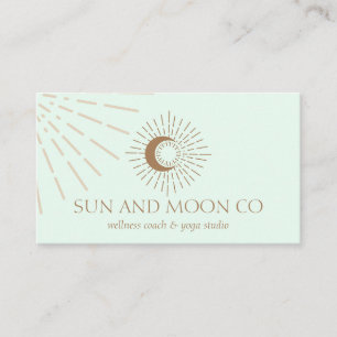 Tarjeta De Visita Energía Verde Sanación Luz Solar Luna Espiritual