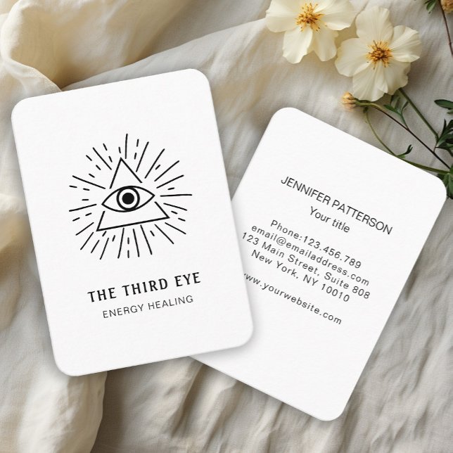 Tarjeta De Visita Energie Heiler Reiki Spirituell (Eye Illustration. Energy Healer Reiki Spiritual Business Card.)