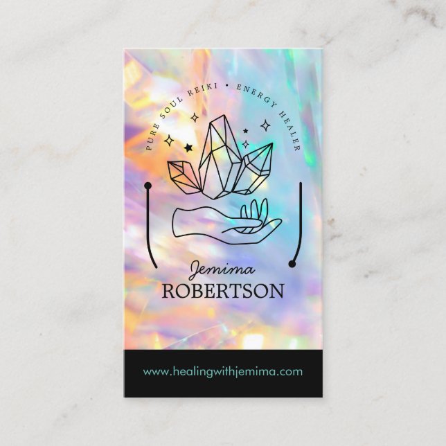 Tarjeta De Visita Energy Healer/ Intuitivo/ Reiki/ Crystal Esoteric  (Anverso)