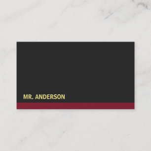 Tarjeta De Visita Énfasis rojo de fondo negro