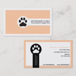 Tarjeta De Visita Enfermedad peach Vet/Clínica veterinaria minimalis