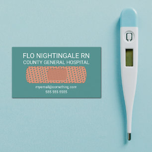 Tarjeta De Visita Enfermera Bandage Verde azulado