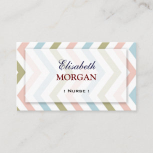 Tarjeta De Visita Enfermera - Chevron natural elegante