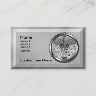 Tarjeta De Visita Enfermera de cuidados cardíacos gris