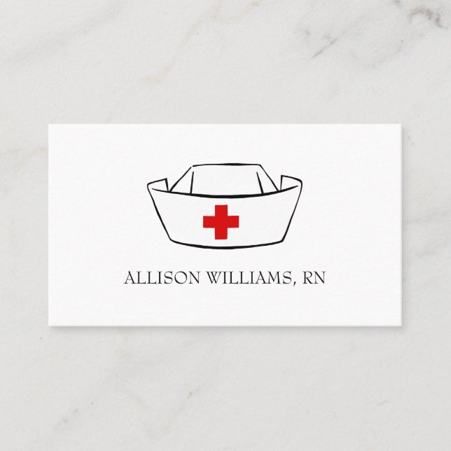 Tarjeta De Visita Enfermera de enfermería Nombre monogramado profesi (Anverso)