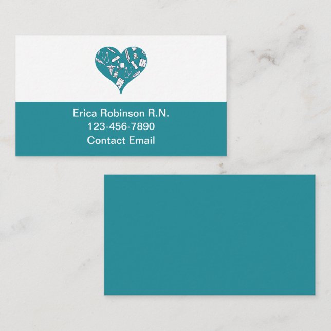 Tarjeta De Visita Enfermera de enfermería simple y moderna registrad (Anverso / Reverso)