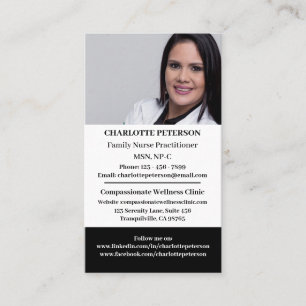 Tarjeta De Visita Enfermera de fotografía personalizado