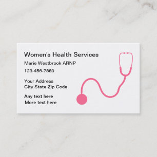 Tarjeta De Visita Enfermera de salud de la mujer