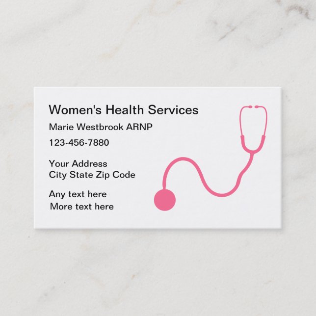 Tarjeta De Visita Enfermera de salud de la mujer (Anverso)