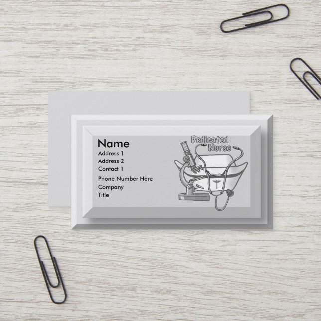Tarjeta De Visita Enfermera Dedicada Genial (Anverso/Reverso In Situ)